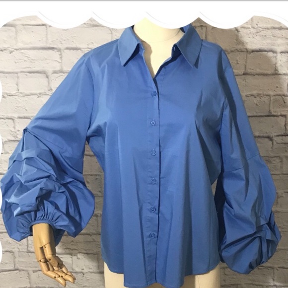 Lantern sleeve elegant top (NWT) - Picture 9 of 11